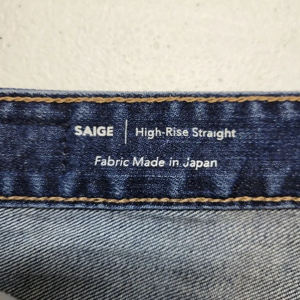 Ag Adriano Goldschmied Saige High Rise Straight Dark Wash Denim Blue Jeans